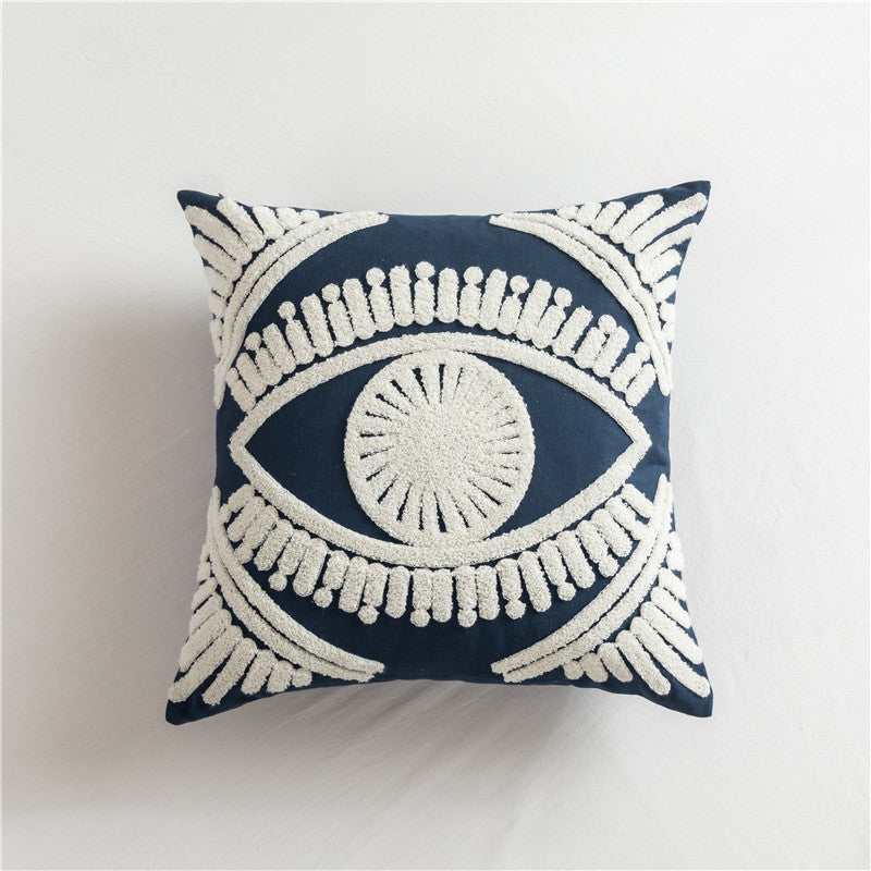 Geometrischer Kissenbezug aus Baumwolle, bestickt – Bild 8 | LuxeStyle