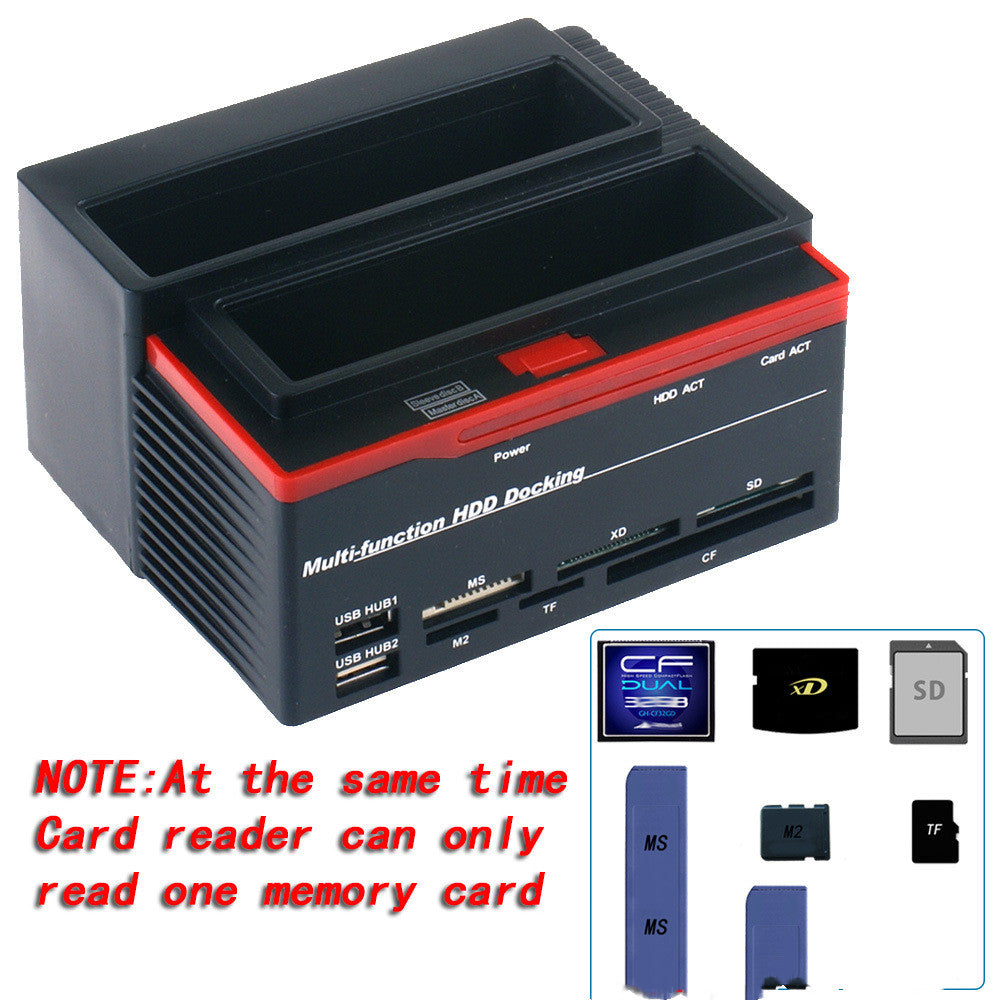 USB 2.0 Festplatten-Dockingstation mit Kartenleser