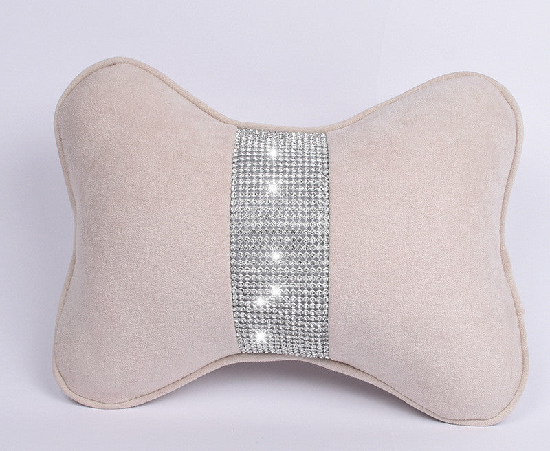 Kissen für Autokopfstütze mit Deerskin-Velvet und Diamanten – Bild 3 | LuxeStyle