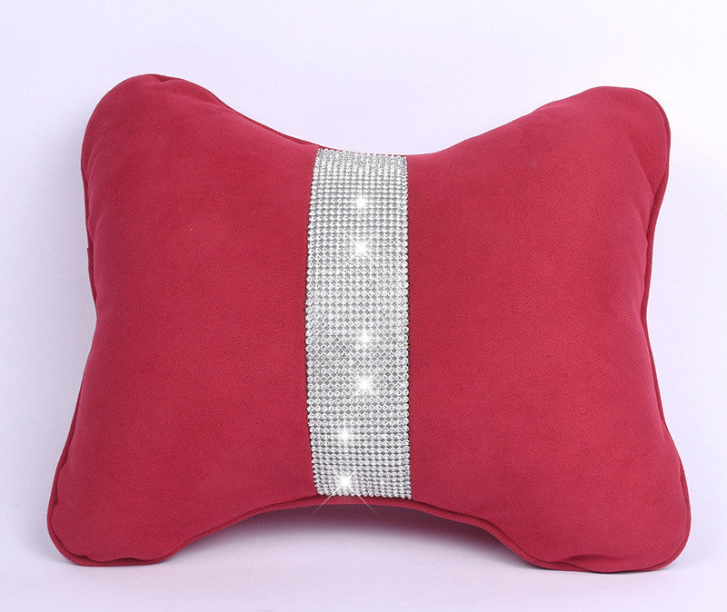 Kissen für Autokopfstütze mit Deerskin-Velvet und Diamanten – Bild 6 | LuxeStyle