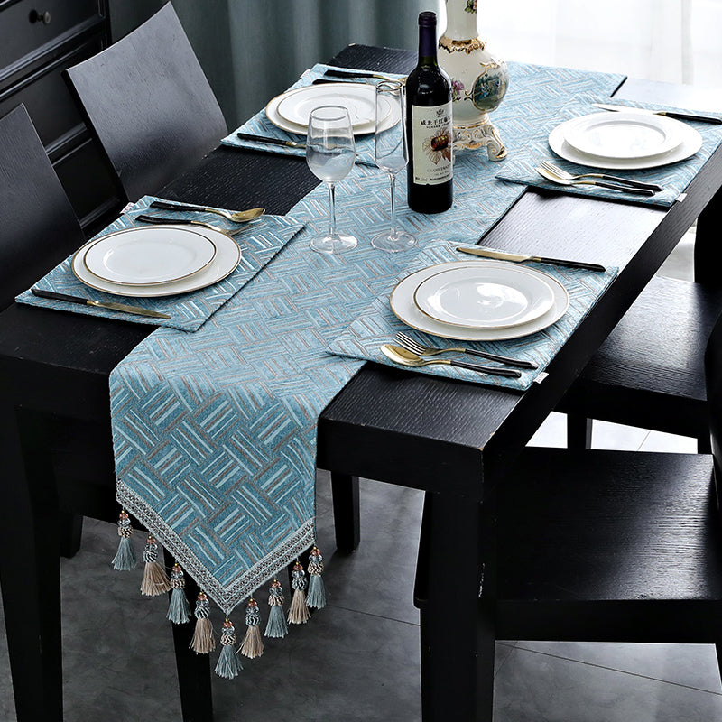 Tischläufer "Handwerker-Blau" mit Pflanzenmuster – Bild 4 | LuxeStyle