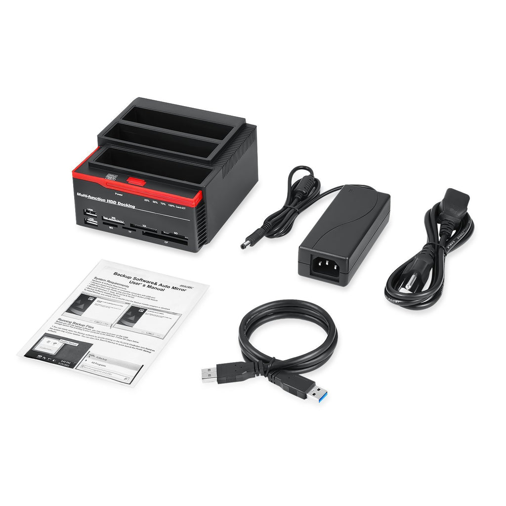 USB 2.0 Festplatten-Dockingstation mit Kartenleser