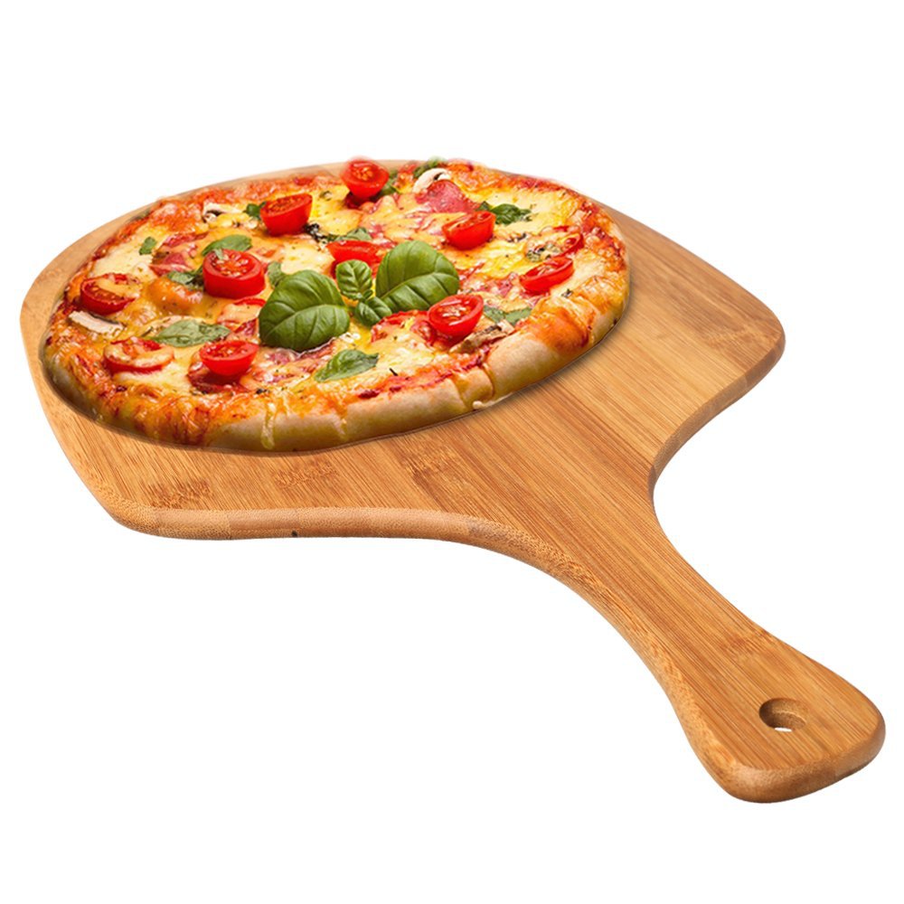 Pizzateller aus Bambus mit Griff – Bild 3 | LuxeStyle
