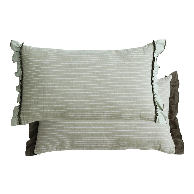 Baumwoll-Sofakissen mit Streifen und Spitze – Bild 7 | LuxeStyle