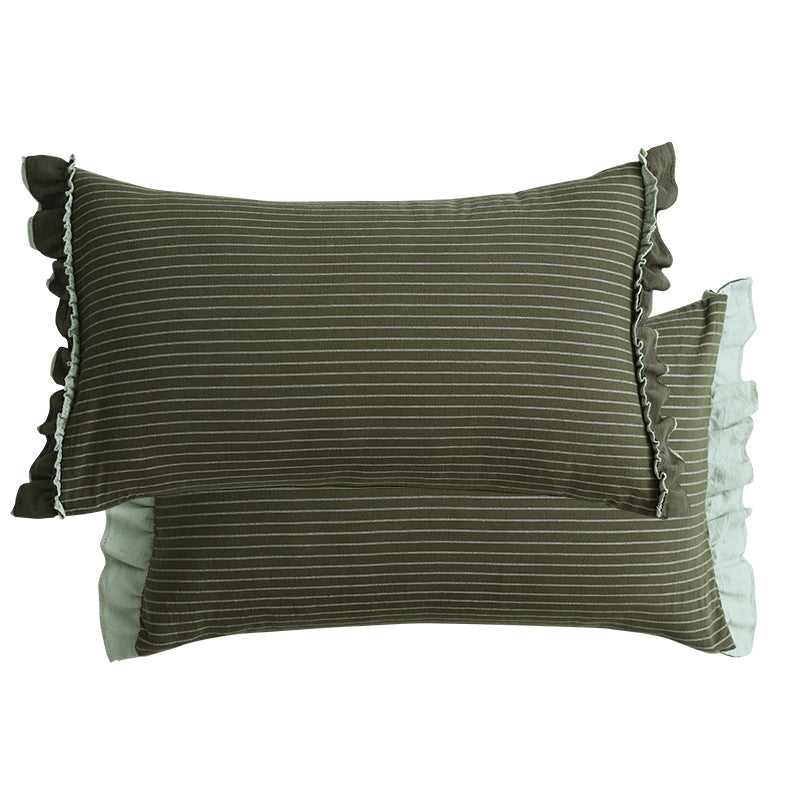Baumwoll-Sofakissen mit Streifen und Spitze – Bild 10 | LuxeStyle