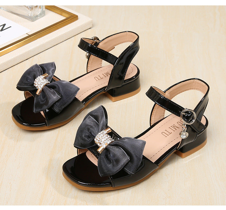Mädchen Sandalen mit Schleife & Strass
