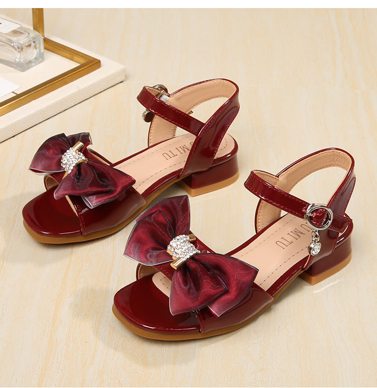 Mädchen Sandalen mit Schleife & Strass