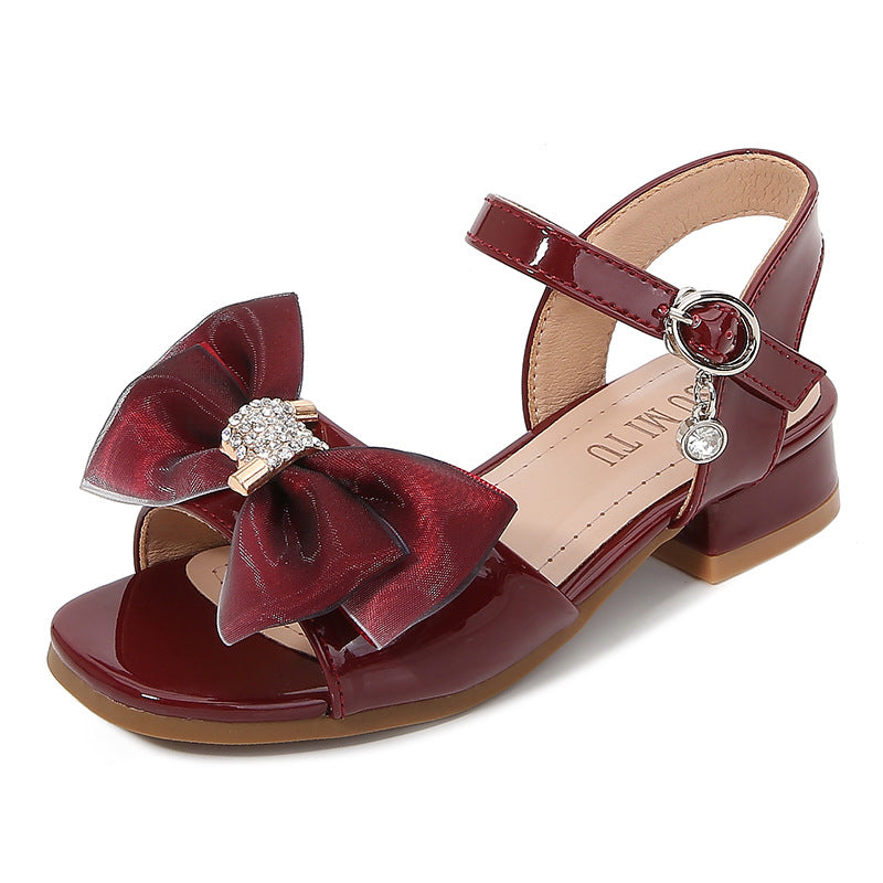 Mädchen Sandalen mit Schleife & Strass