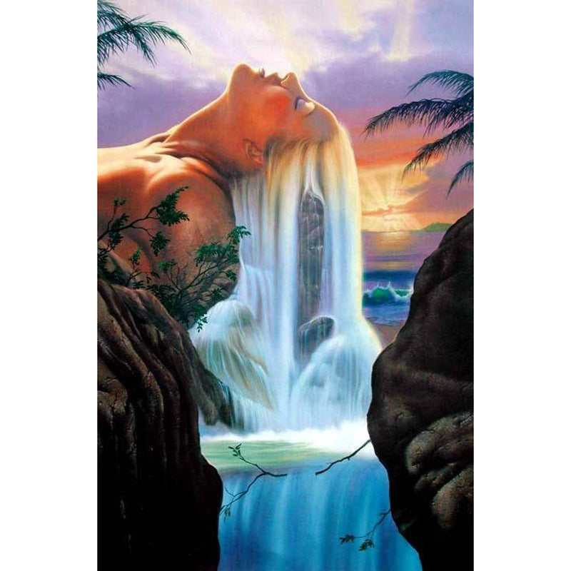 Diamond Painting Wasserfall-Landschaft