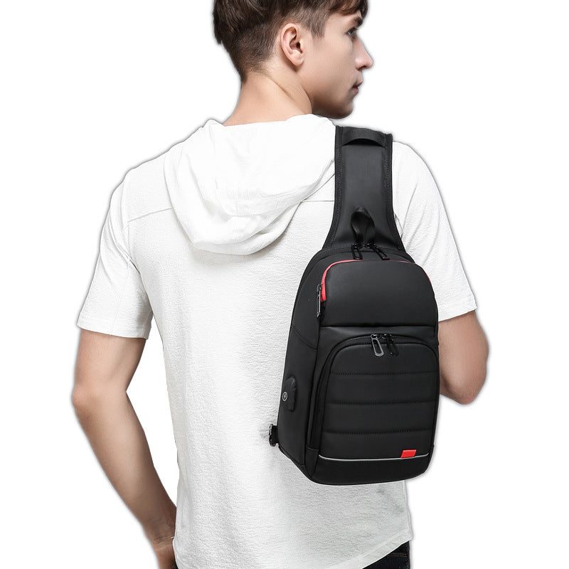 Brusttasche für Herren, Oxford-Stoff, Schwarz – Bild 5 | LuxeStyle