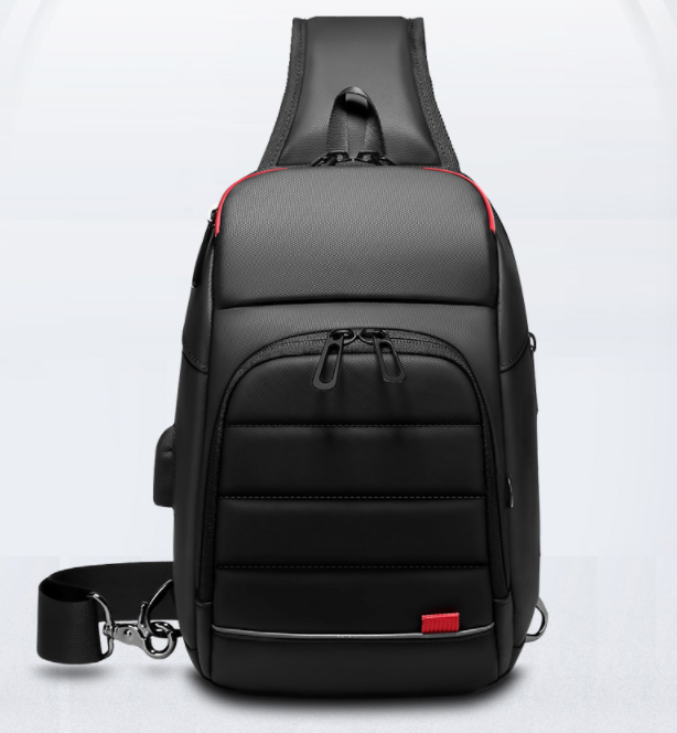 Brusttasche für Herren, Oxford-Stoff, Schwarz | LuxeStyle