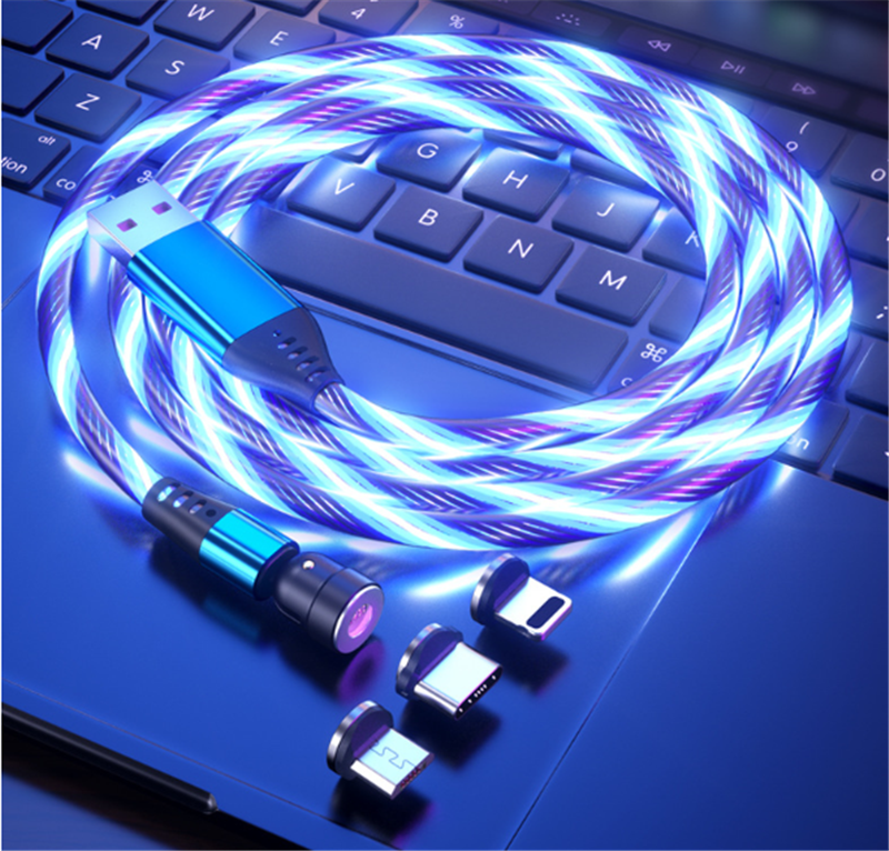 Magnetisches 3-in-1 Ladekabel mit LED-Licht