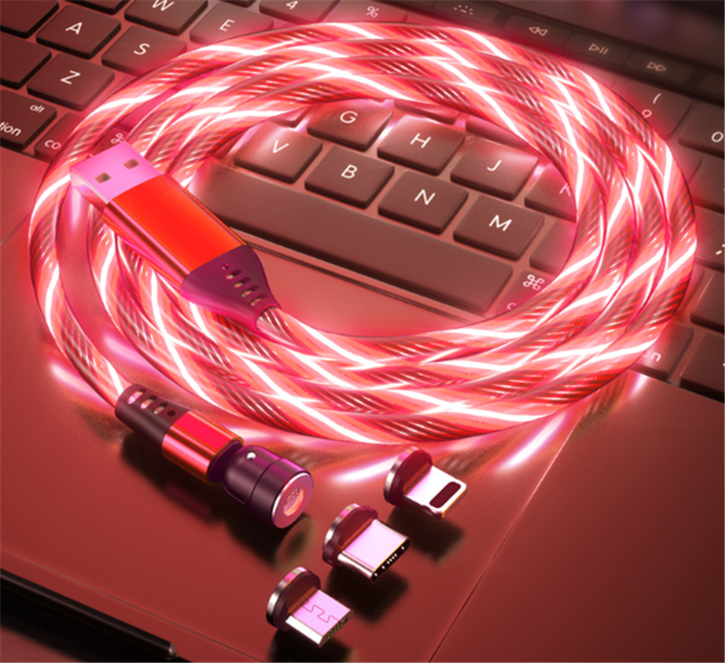 Magnetisches 3-in-1 Ladekabel mit LED-Licht