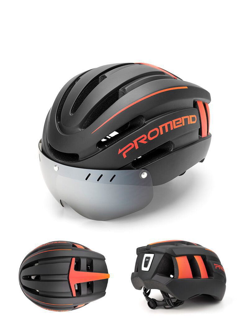 Mountainbike-Helm mit LED-Warnlicht