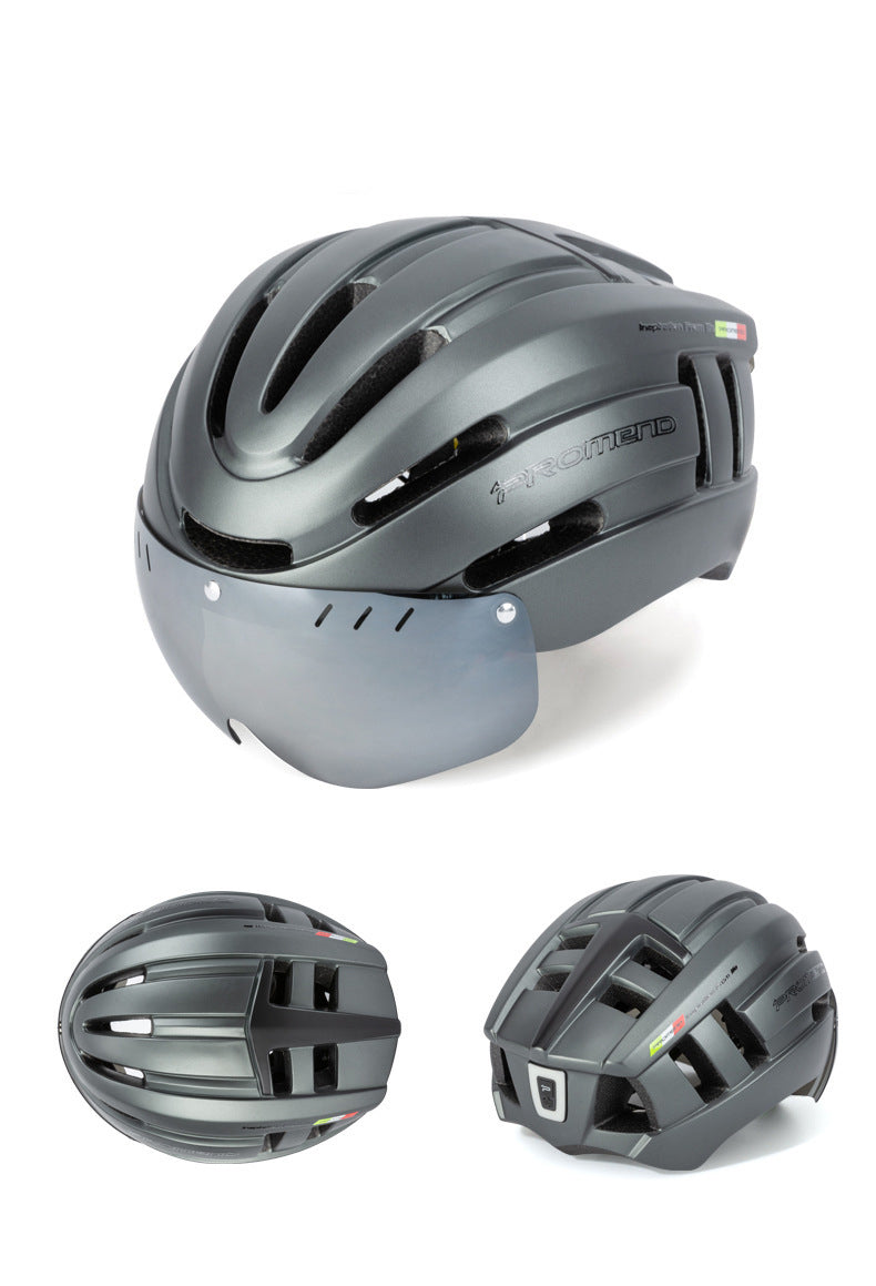 Mountainbike-Helm mit LED-Warnlicht