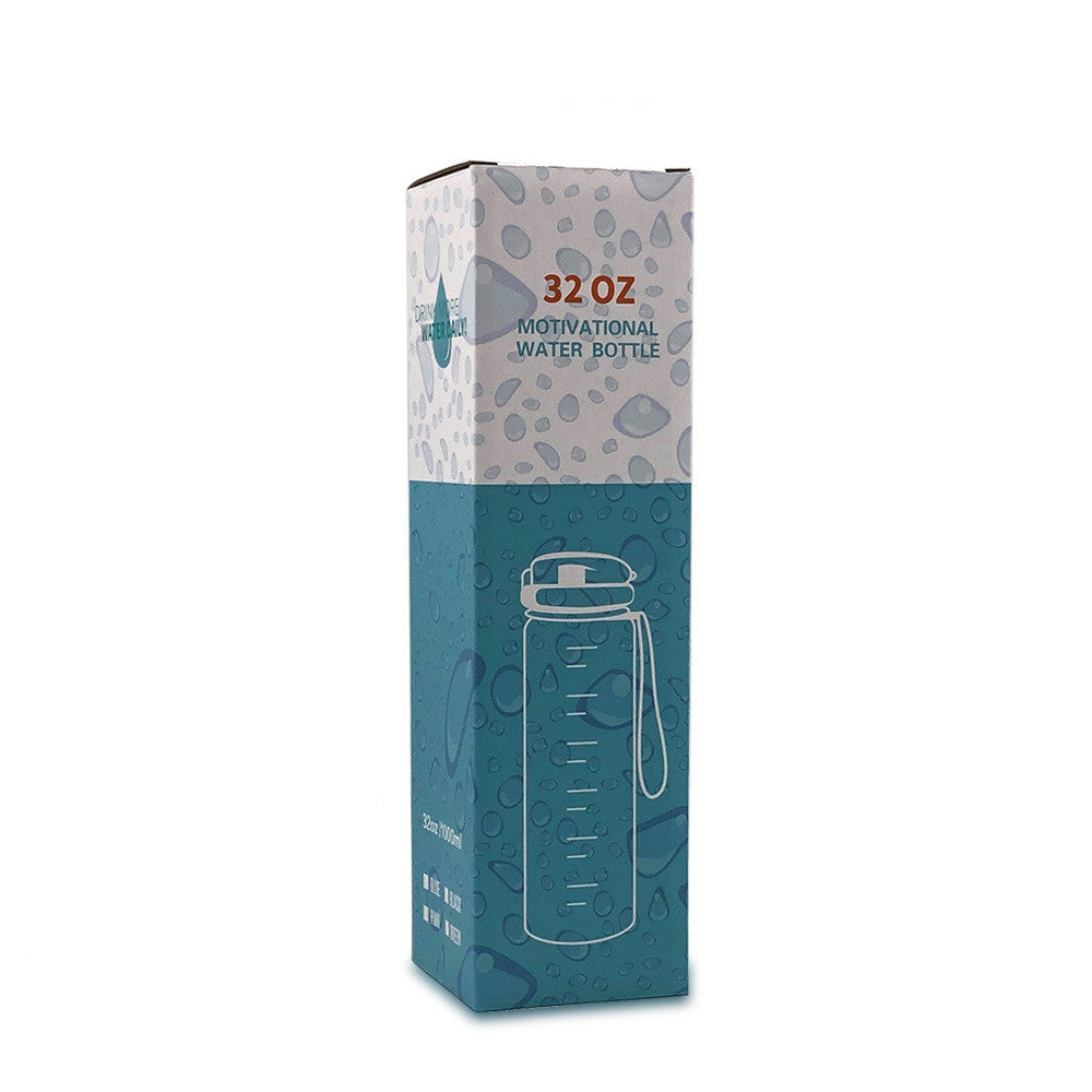 Motivierende Wasserflasche mit Zeitmarken, 1L, leckdicht