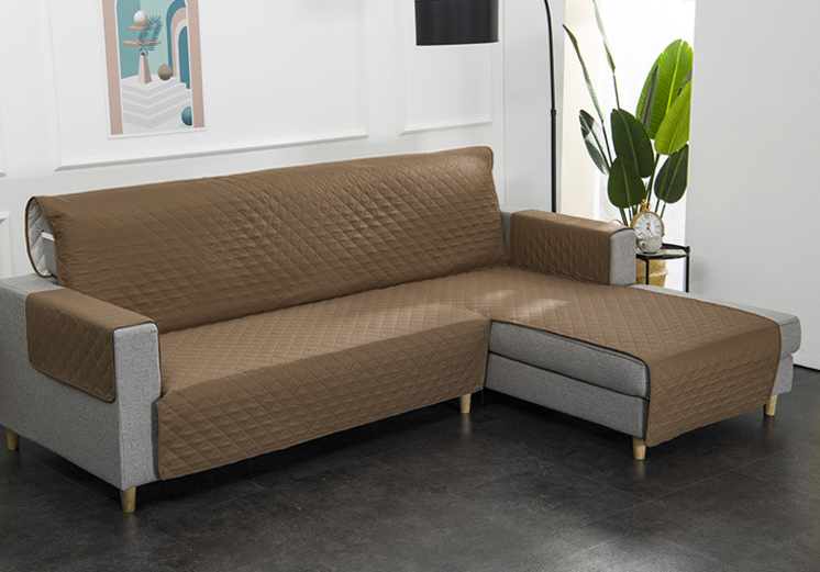 Sofaüberwurf mit Chaise Longue, Grau – Bild 3 | LuxeStyle