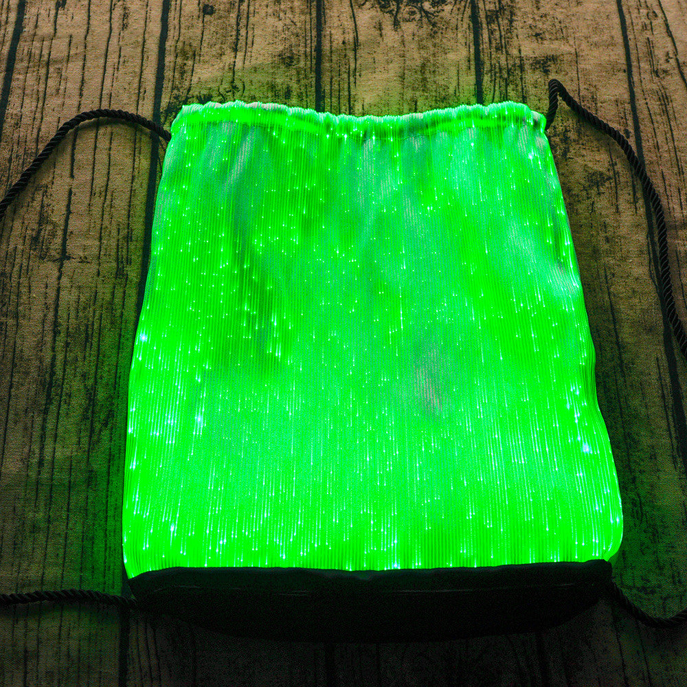 Leuchtender Würfel-Rucksack aus Fiber-Optic-Stoff | LuxeStyle