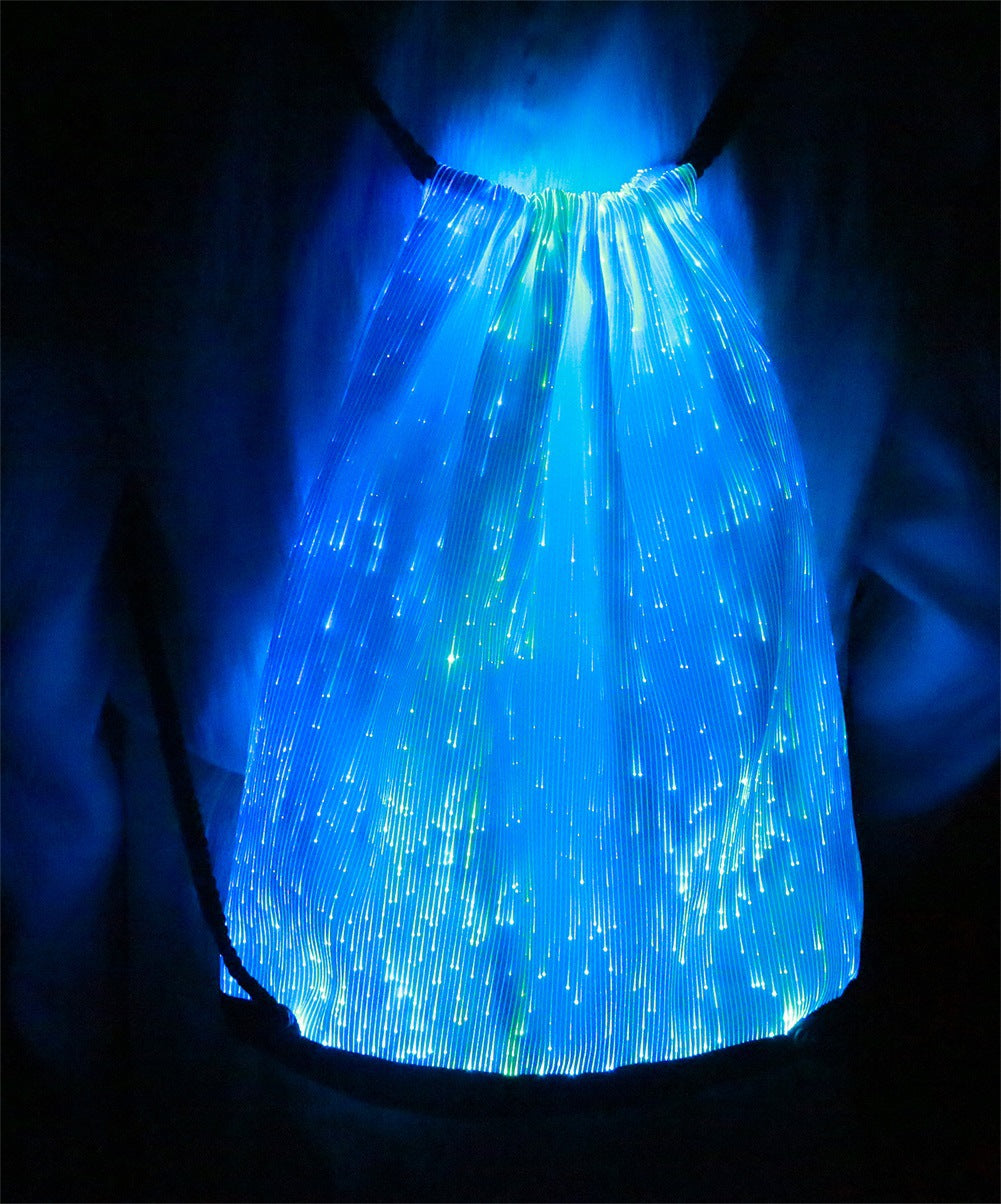 Leuchtender Würfel-Rucksack aus Fiber-Optic-Stoff – Bild 3 | LuxeStyle