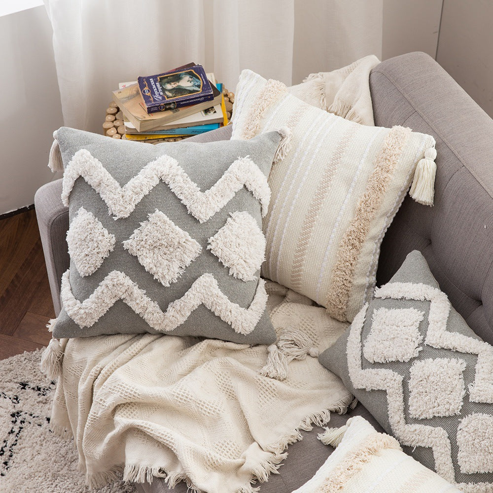Boho-Kissenbezug mit Spitze und Quasten – Bild 5 | LuxeStyle