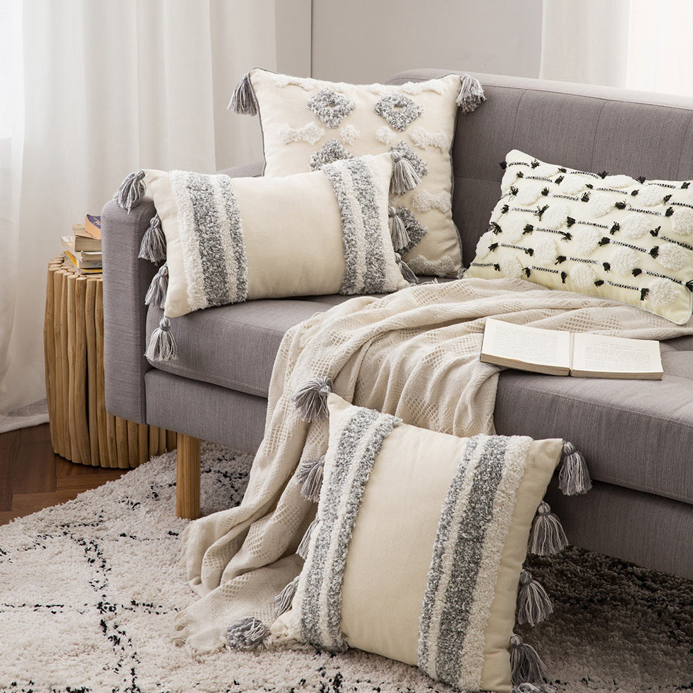 Boho-Kissenbezug mit Spitze und Quasten – Bild 3 | LuxeStyle