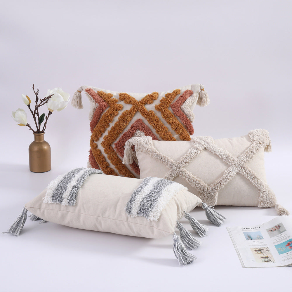 Boho-Kissenbezug mit Spitze und Quasten – Bild 4 | LuxeStyle