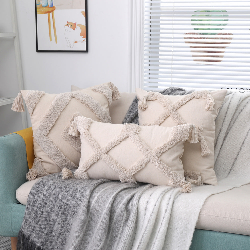 Boho-Kissenbezug mit Spitze und Quasten – Bild 6 | LuxeStyle