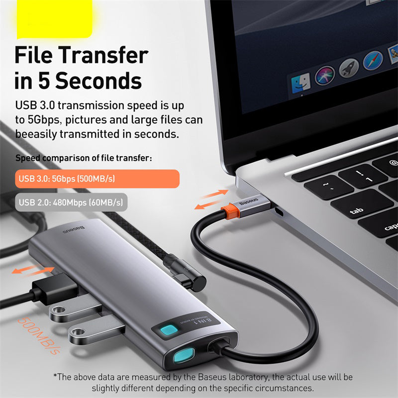 Baseus Metal Shimmer Type-C 6-in-1 Docking Station