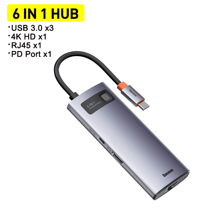 Baseus Metal Shimmer Type-C 6-in-1 Docking Station