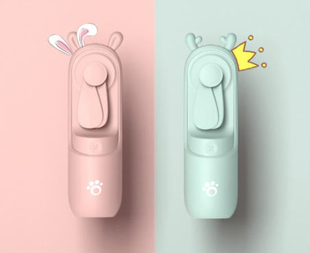 Mini Handventilator mit Sprühbefeuchtung & Powerbank