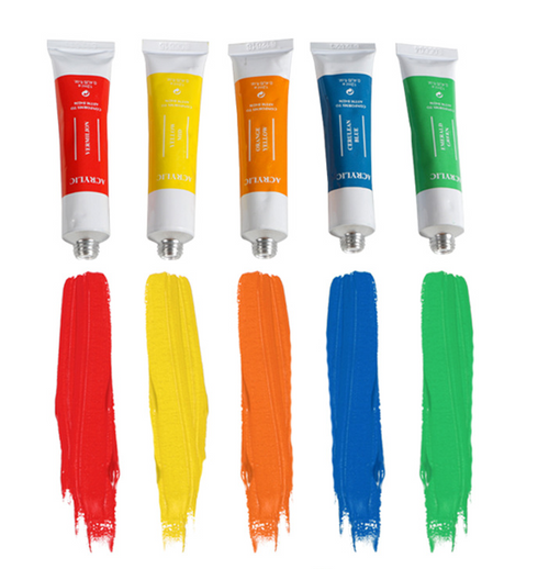 24-Farben Acrylfarbe 12ml mit Palette & Bürsten
