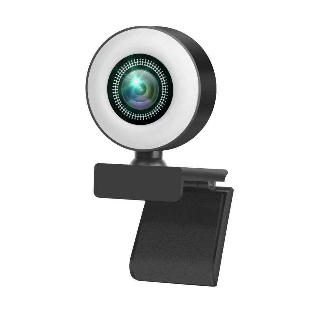 Full-HD Webcam mit Ringlicht und Mikrofon
