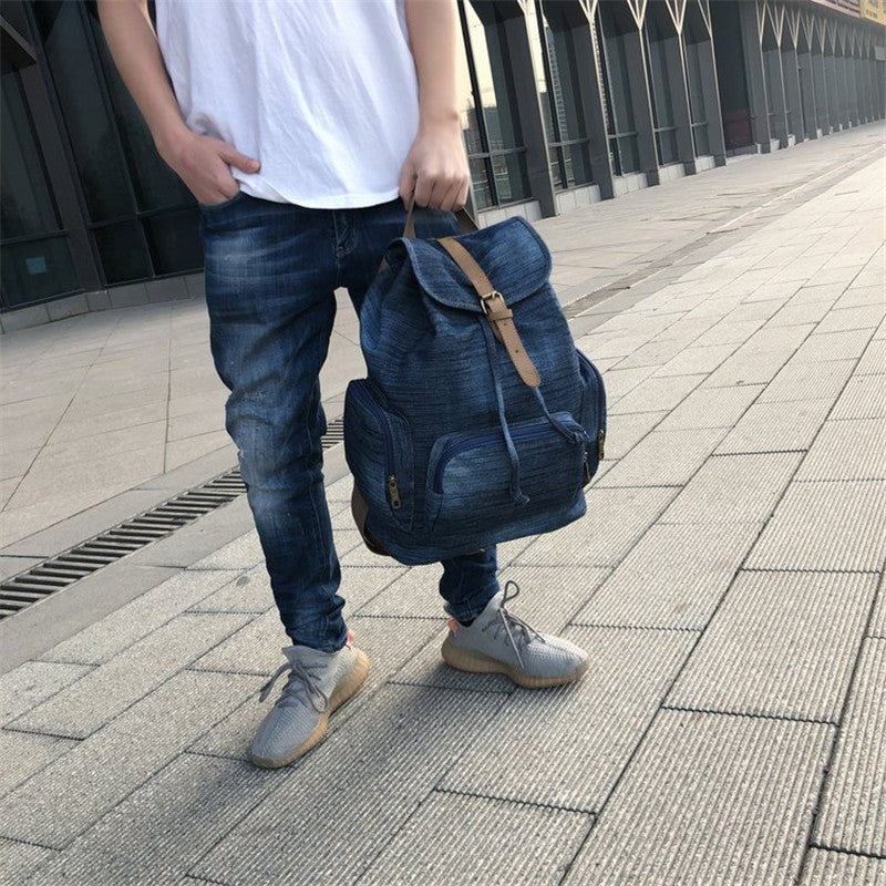 Retro Denim Rucksack grosse Kapazität – Bild 3 | LuxeStyle