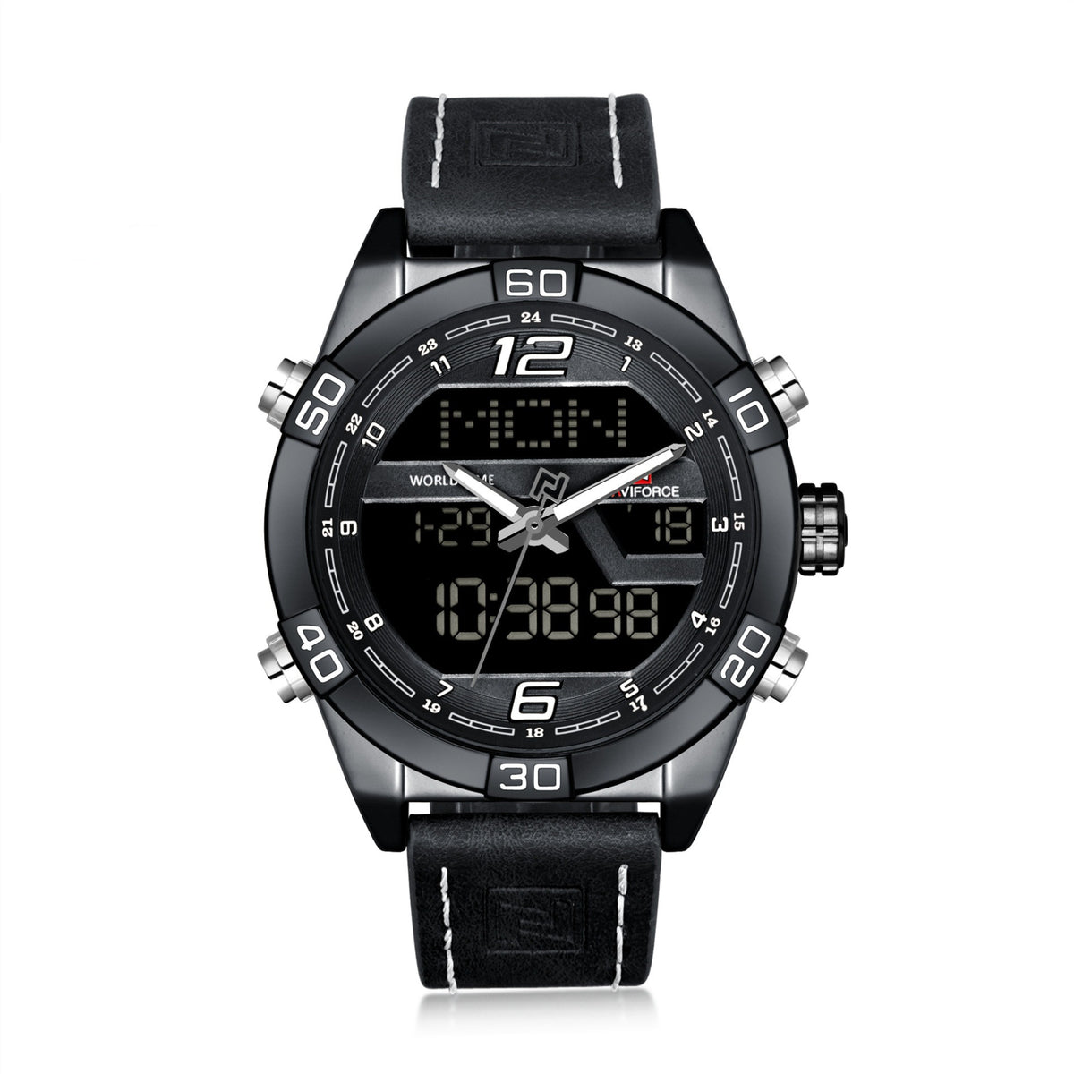 Herren LED-Quarzuhr mit Lederarmband | LuxeStyle