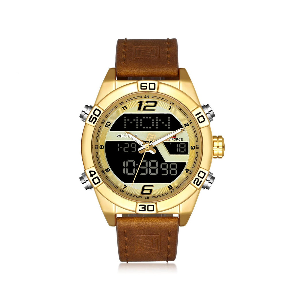 Herren LED-Quarzuhr mit Lederarmband – Bild 2 | LuxeStyle