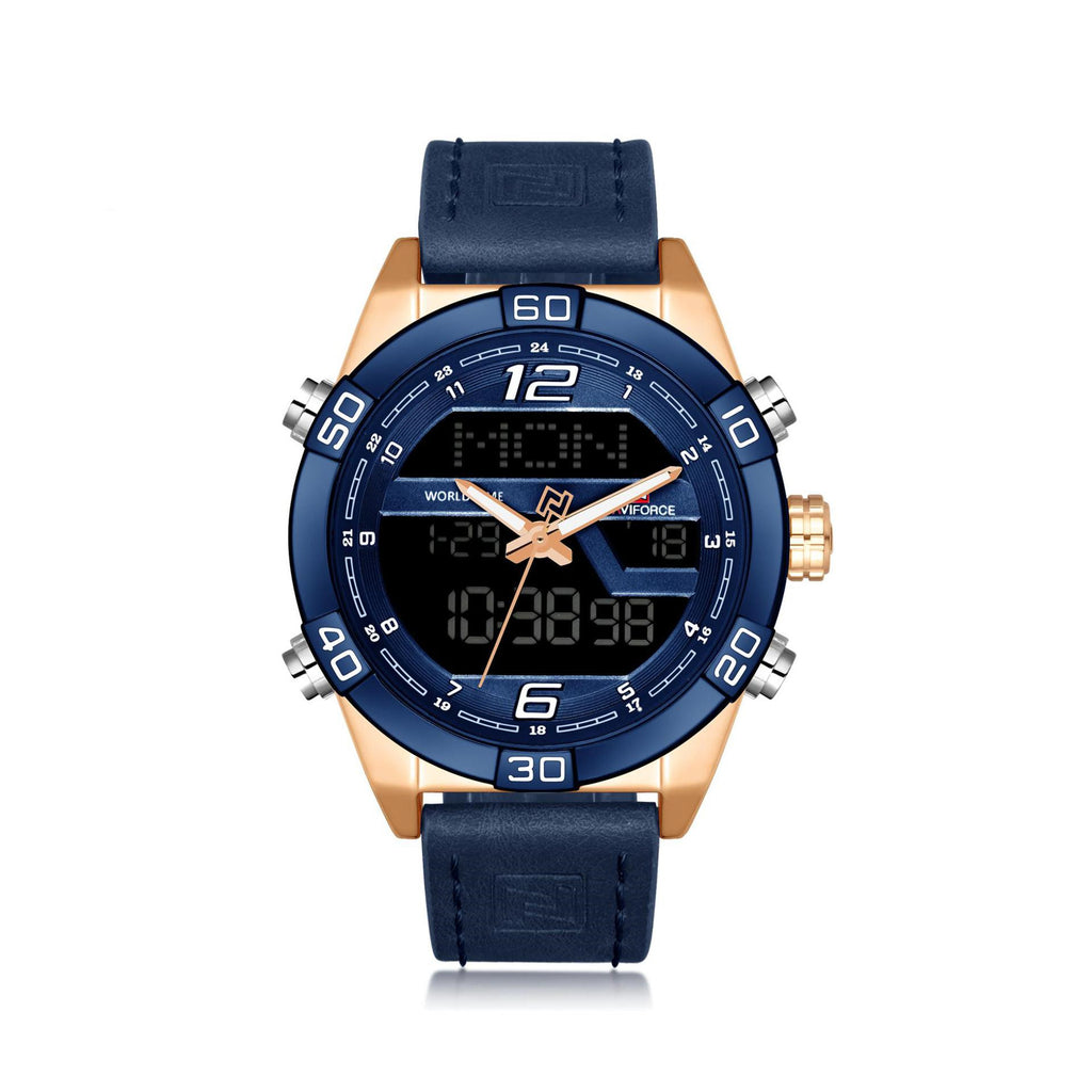 Herren LED-Quarzuhr mit Lederarmband – Bild 3 | LuxeStyle