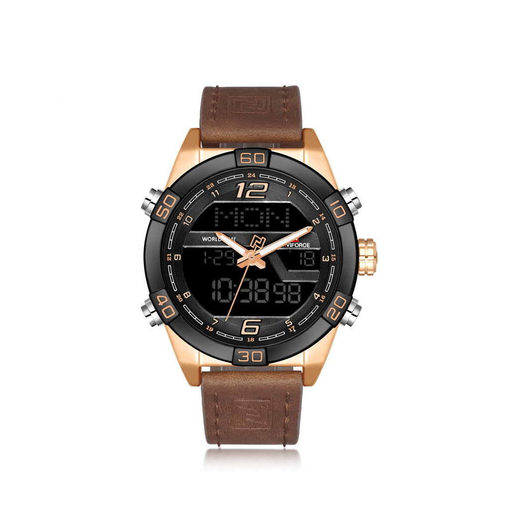 Herren LED-Quarzuhr mit Lederarmband – Bild 5 | LuxeStyle