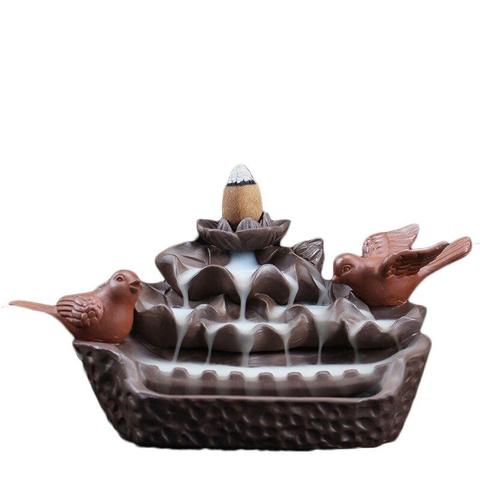 Keramik-Räucherofen mit Blumenmotiv