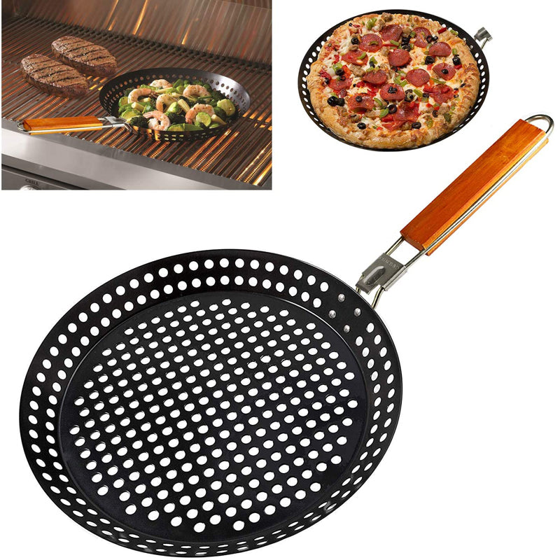 Faltbare Outdoor-Bratpfanne mit Holzgriff | LuxeStyle