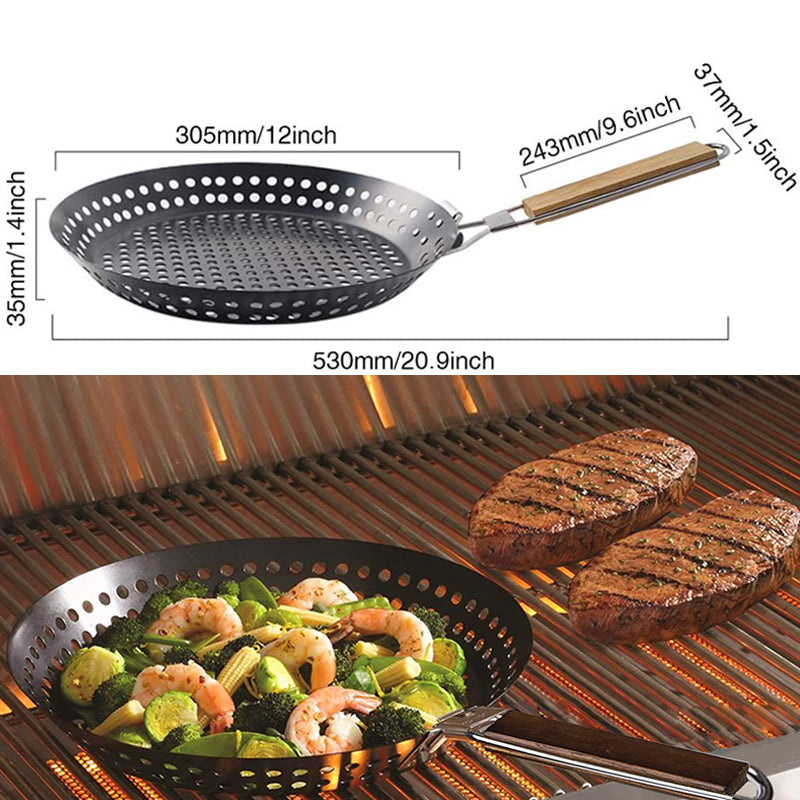 Faltbare Outdoor-Bratpfanne mit Holzgriff – Bild 4 | LuxeStyle