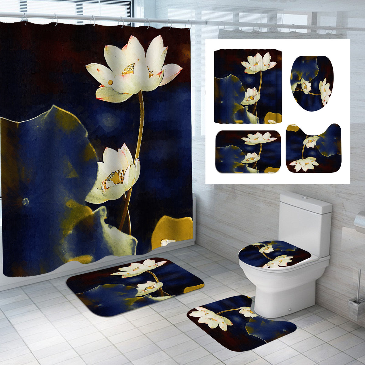 Duschvorhang mit Blumenmuster – Bild 2 | LuxeStyle