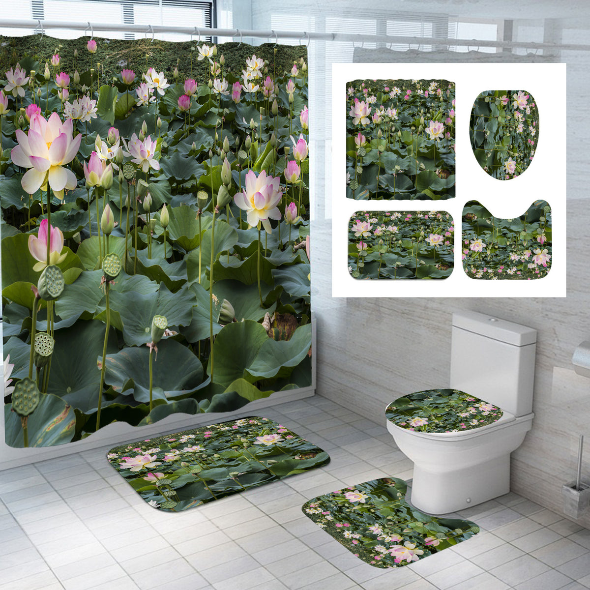 Duschvorhang mit Blumenmuster – Bild 7 | LuxeStyle