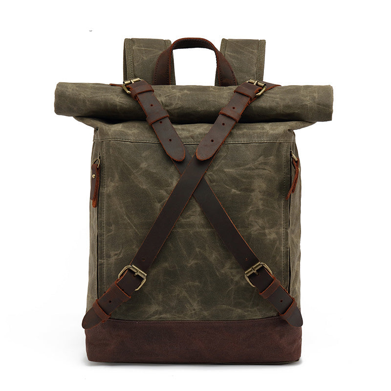 Leinen-Canvas Reiserucksack mit Magnetverschluss – Bild 2 | LuxeStyle
