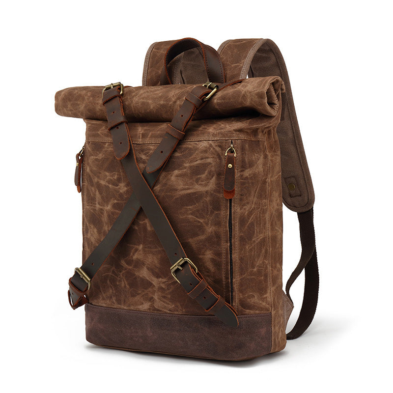 Leinen-Canvas Reiserucksack mit Magnetverschluss – Bild 7 | LuxeStyle
