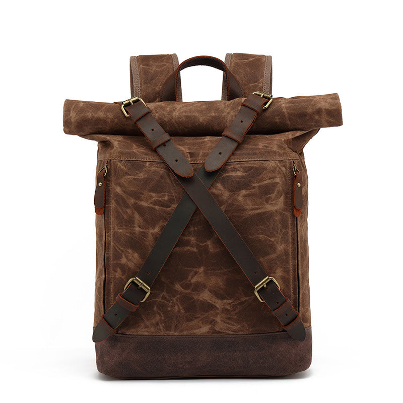 Leinen-Canvas Reiserucksack mit Magnetverschluss – Bild 3 | LuxeStyle