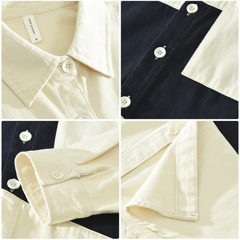Patchwork Color-Block Hemd für Herren – Bild 3 | LuxeStyle