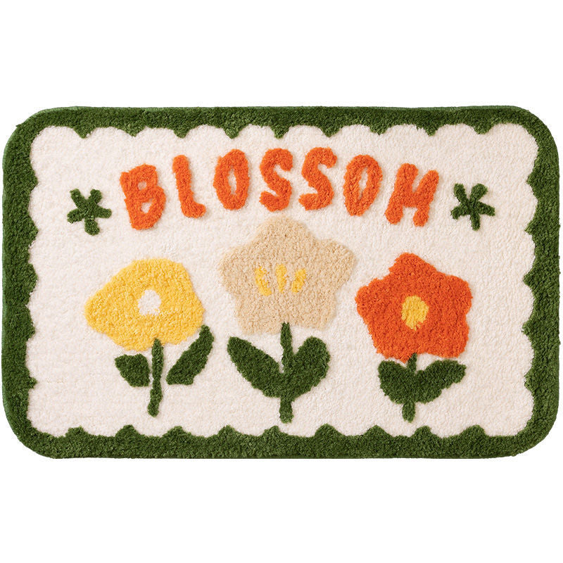 Blumen-WC-Vorleger, rutschfest & saugfähig