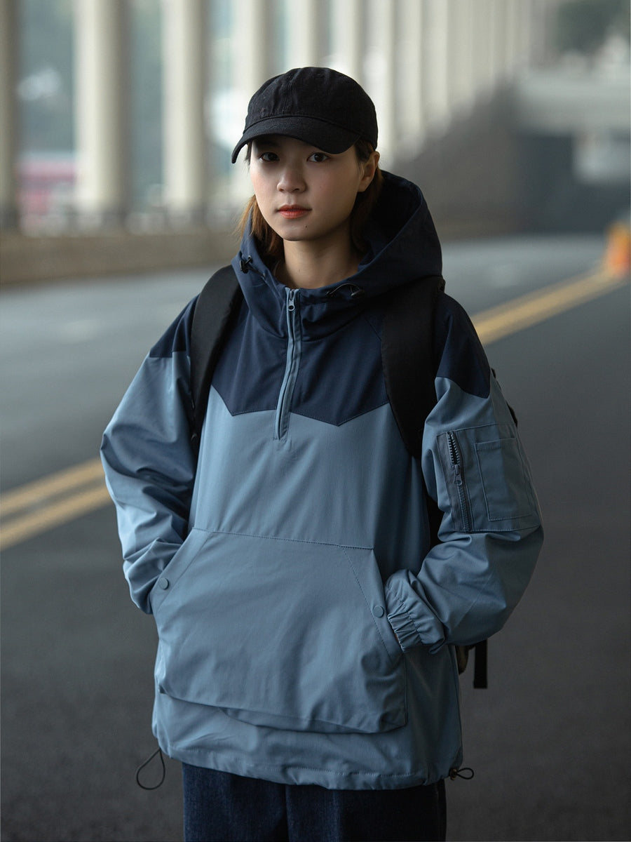 Hooded Pullover mit Polyester‑Kombination | LuxeStyle