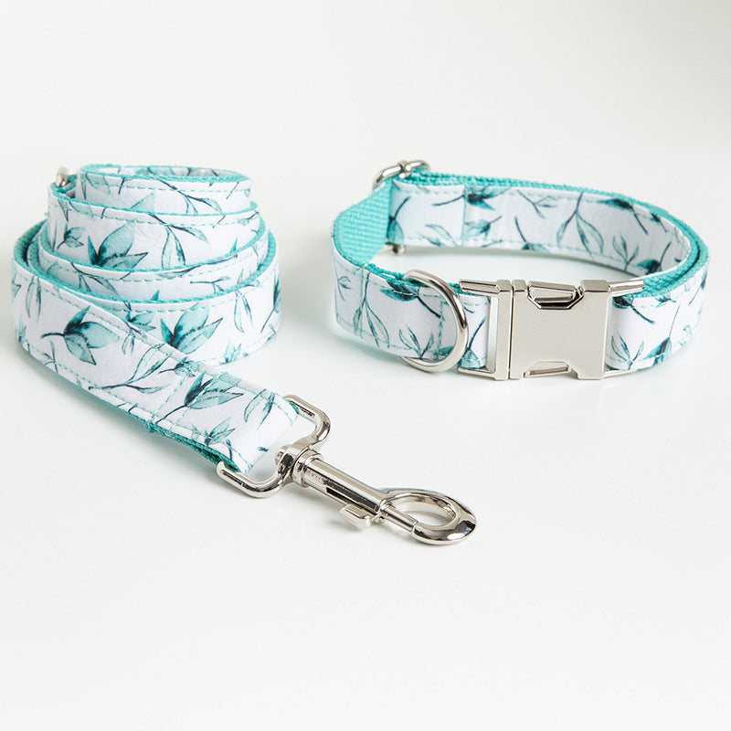 Halsband- und Leinen-Set «Small Leaf» – Bild 1 | LuxeStyle