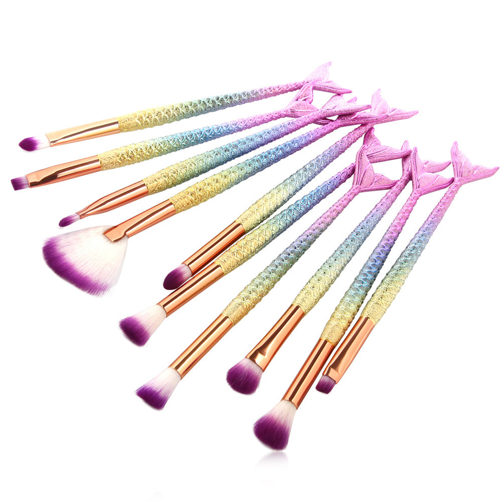 10 Meerjungfrauen-Make-up-Pinsel mit Fischschuppen